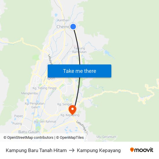 Kampung Baru Tanah Hitam to Kampung Kepayang map