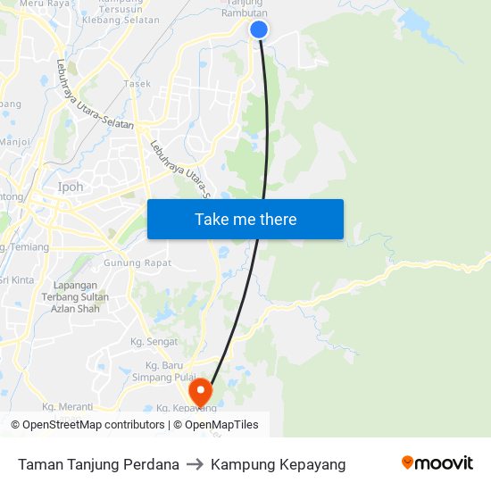 Taman Tanjung Perdana to Kampung Kepayang map