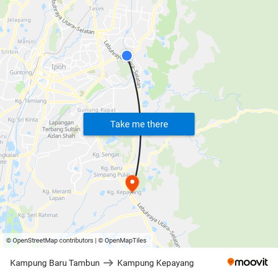 Kampung Baru Tambun to Kampung Kepayang map