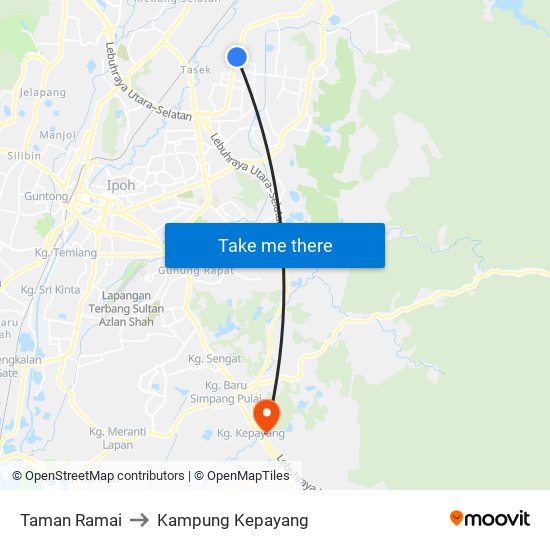 Taman Ramai to Kampung Kepayang map