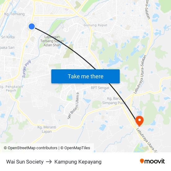 Wai Sun Society to Kampung Kepayang map