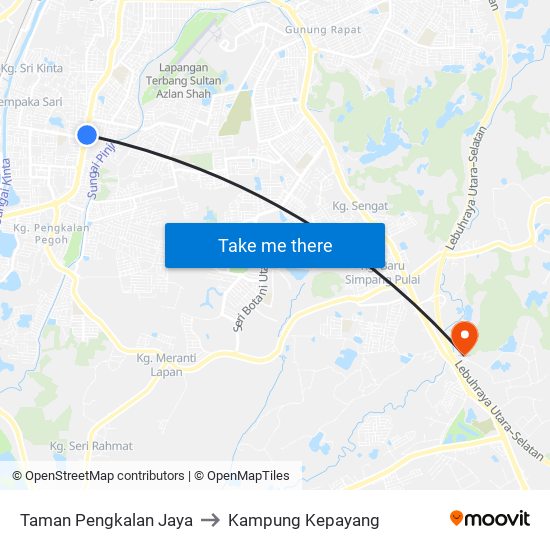 Taman Pengkalan Jaya to Kampung Kepayang map