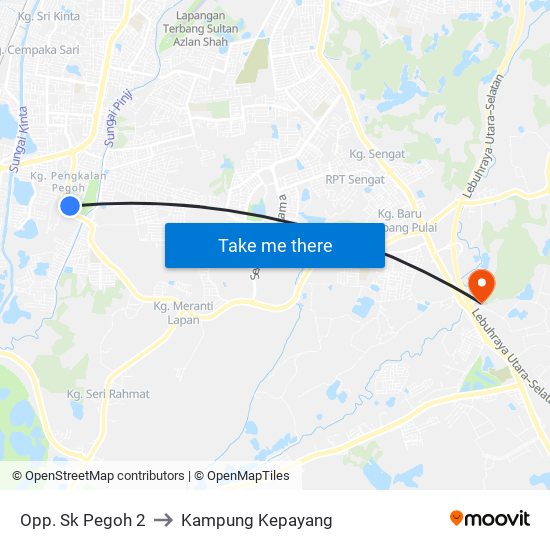 Opp. Sk Pegoh 2 to Kampung Kepayang map