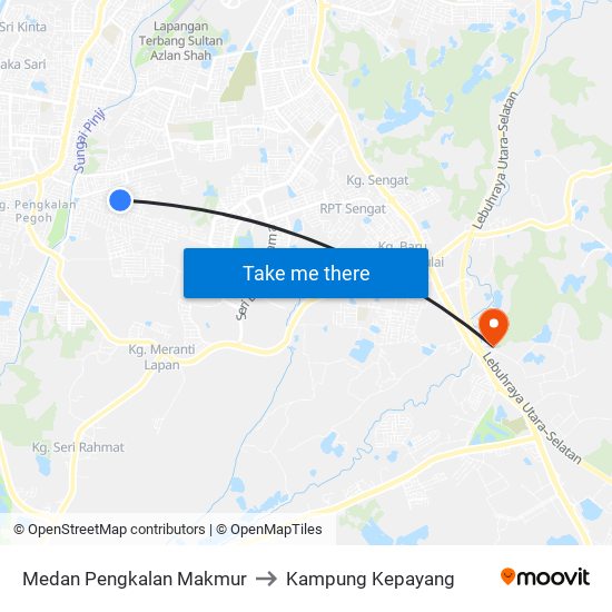 Medan Pengkalan Makmur to Kampung Kepayang map
