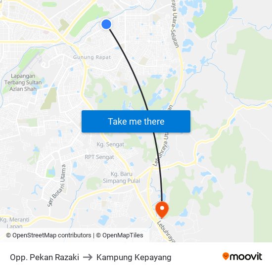 Opp. Pekan Razaki to Kampung Kepayang map