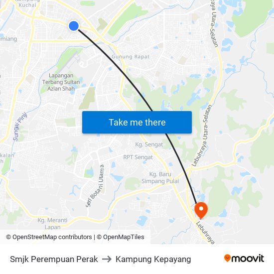 Smjk Perempuan Perak to Kampung Kepayang map