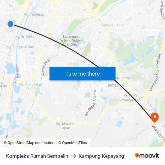 Kompleks Rumah Sembelih to Kampung Kepayang map