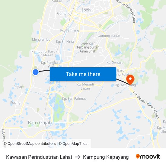 Kawasan Perindustrian Lahat to Kampung Kepayang map