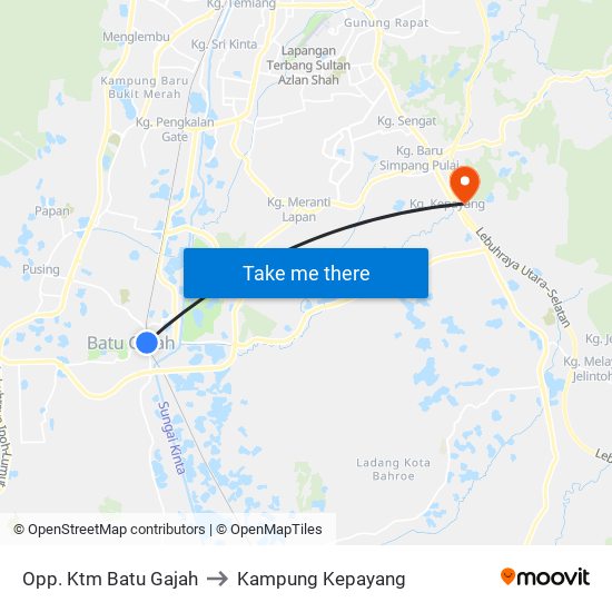 Opp. Ktm Batu Gajah to Kampung Kepayang map