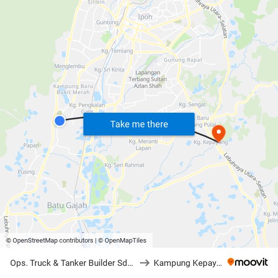 Ops. Truck & Tanker Builder Sdn Bhd to Kampung Kepayang map