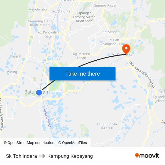 Sk Toh Indera to Kampung Kepayang map