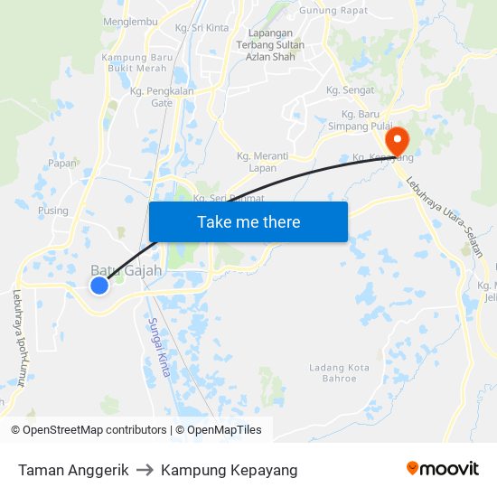Taman Anggerik to Kampung Kepayang map