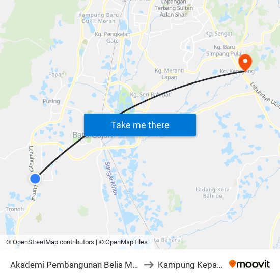 Akademi Pembangunan Belia Malaysia to Kampung Kepayang map