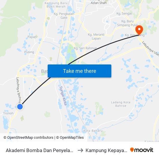 Akademi Bomba Dan Penyelamat to Kampung Kepayang map