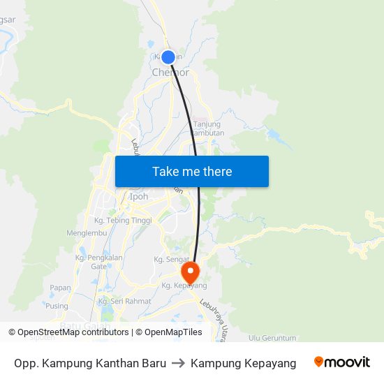 Opp. Kampung Kanthan Baru to Kampung Kepayang map