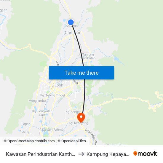 Kawasan Perindustrian Kanthan to Kampung Kepayang map