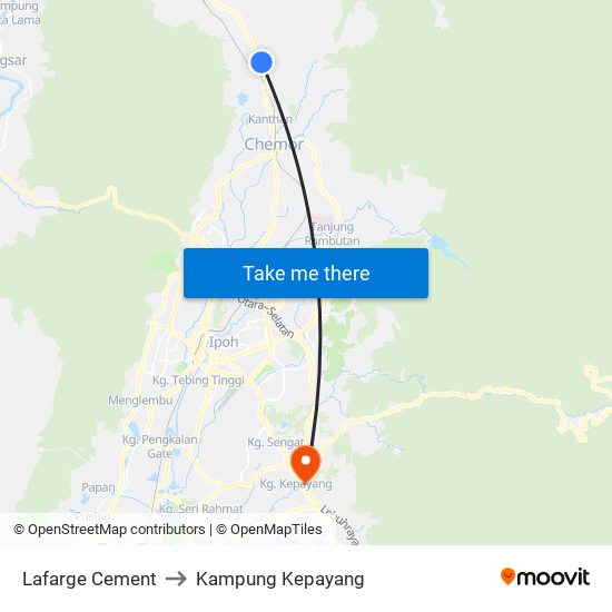 Lafarge Cement to Kampung Kepayang map