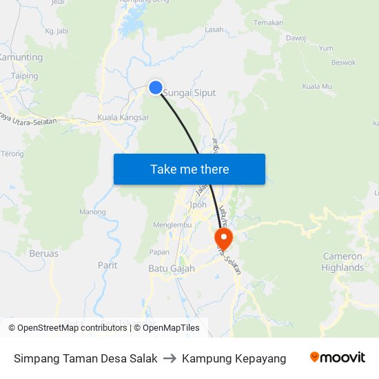 Simpang Taman Desa Salak to Kampung Kepayang map