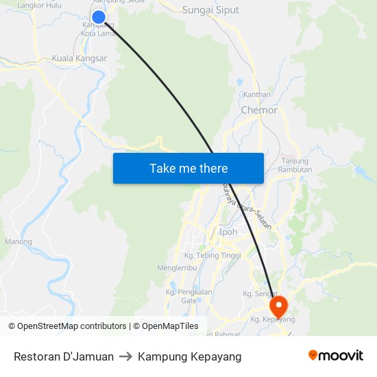 Restoran D'Jamuan to Kampung Kepayang map