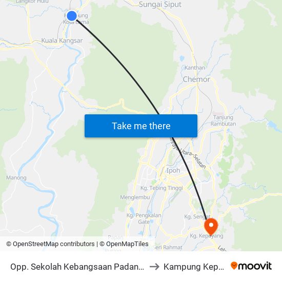 Opp. Sekolah Kebangsaan Padang Ampang to Kampung Kepayang map