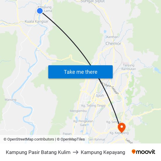 Kampung Pasir Batang Kulim to Kampung Kepayang map