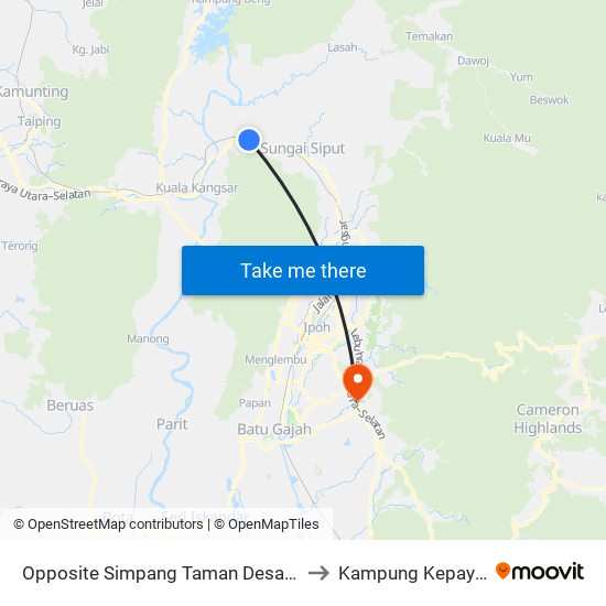 Opposite Simpang Taman Desa Salak to Kampung Kepayang map