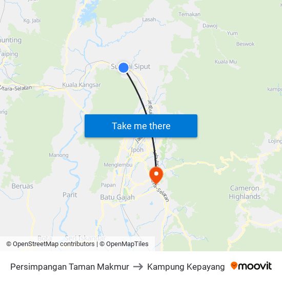 Persimpangan Taman Makmur to Kampung Kepayang map