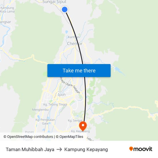 Taman Muhibbah Jaya to Kampung Kepayang map