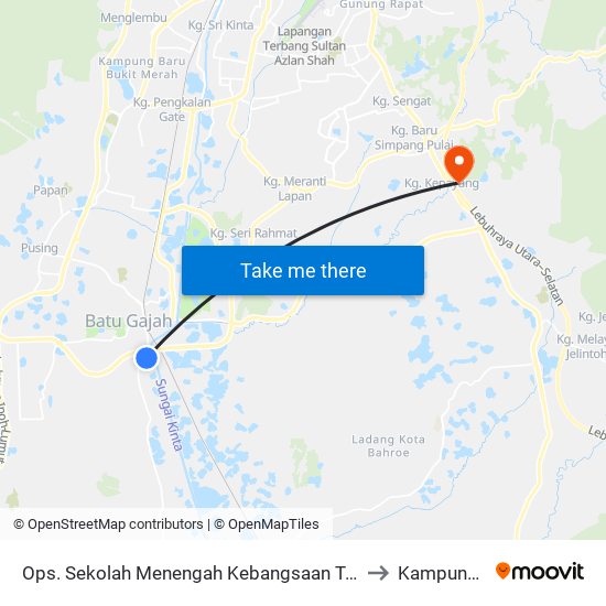 Ops. Sekolah Menengah Kebangsaan Tok Indera Wangsa Ahmad Batu Gajah to Kampung Kepayang map