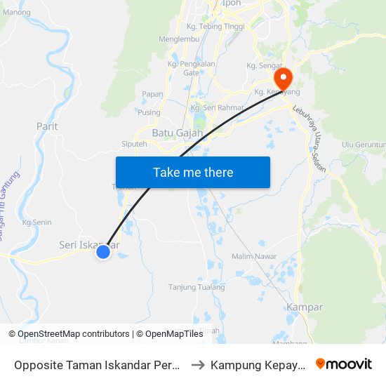 Opposite Taman Iskandar Perdana to Kampung Kepayang map