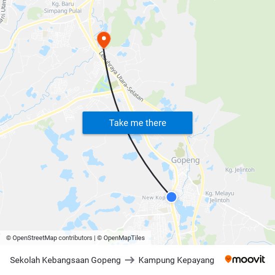 Sekolah Kebangsaan Gopeng to Kampung Kepayang map