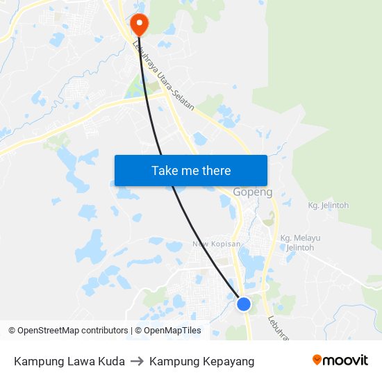 Kampung Lawa Kuda to Kampung Kepayang map