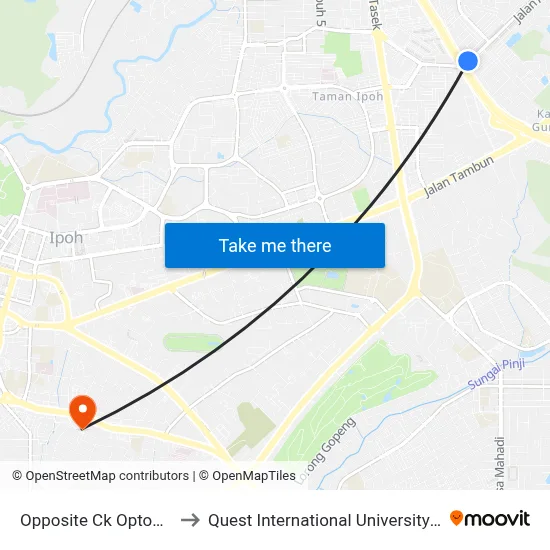 Opposite Ck Optometry to Quest International University Perak map