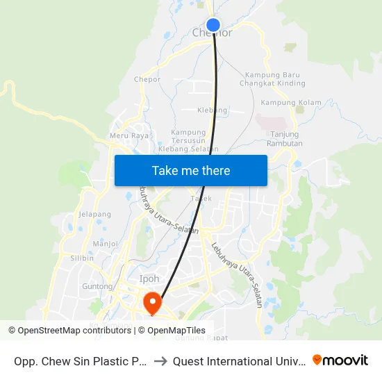 Opp. Chew Sin Plastic Pipe Sdn Bhd to Quest International University Perak map