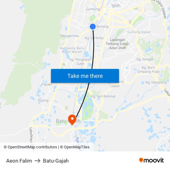 Aeon Falim to Batu-Gajah map