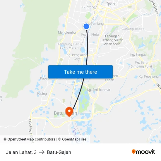 Jalan Lahat, 3 to Batu-Gajah map