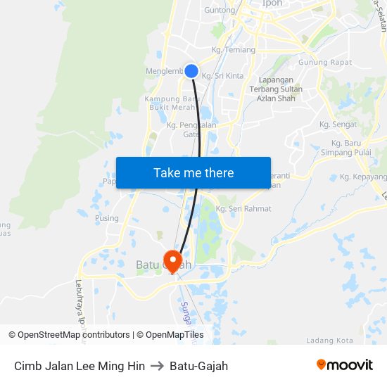 Cimb Jalan Lee Ming Hin to Batu-Gajah map