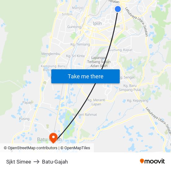 Sjkt Simee to Batu-Gajah map