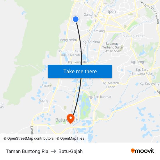 Taman Buntong Ria to Batu-Gajah map