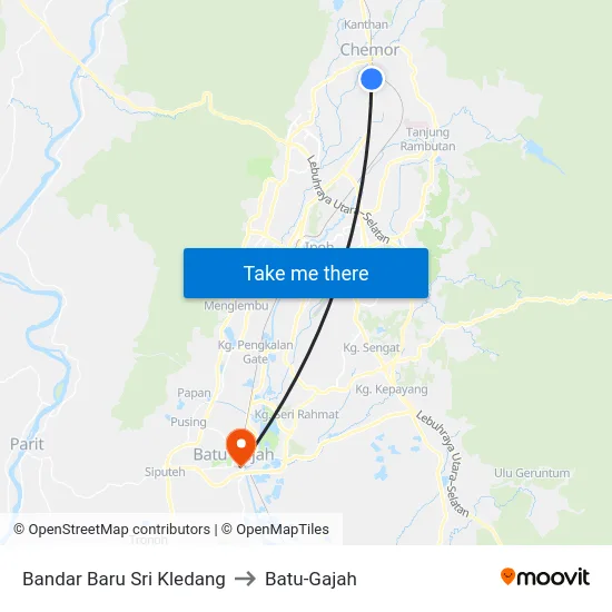 Bandar Baru Sri Kledang to Batu-Gajah map