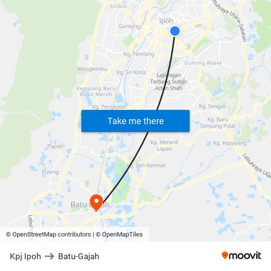 Kpj Ipoh to Batu-Gajah map