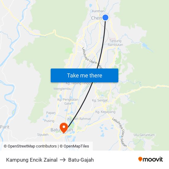 Kampung Encik Zainal to Batu-Gajah map