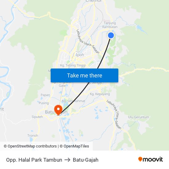 Opp. Halal Park Tambun to Batu-Gajah map