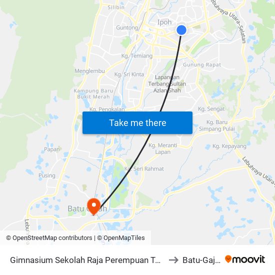 Gimnasium Sekolah Raja Perempuan Taayah to Batu-Gajah map