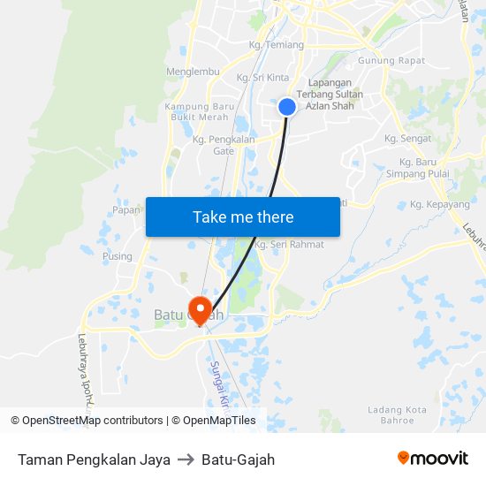 Taman Pengkalan Jaya to Batu-Gajah map