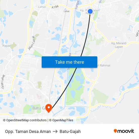 Opp. Taman Desa Aman to Batu-Gajah map