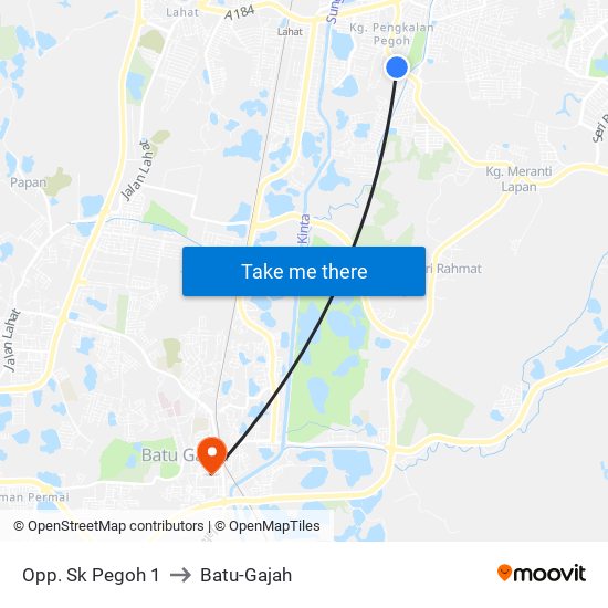 Opp. Sk Pegoh 1 to Batu-Gajah map