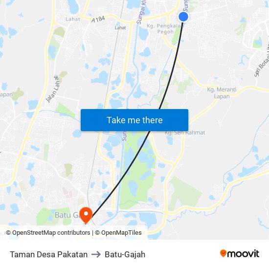 Taman Desa Pakatan to Batu-Gajah map