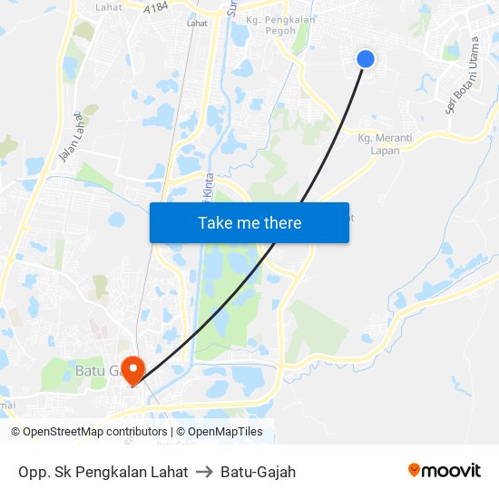 Opp. Sk Pengkalan Lahat to Batu-Gajah map