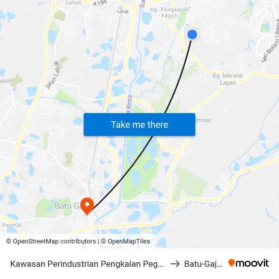 Kawasan Perindustrian Pengkalan Pegoh 1 to Batu-Gajah map